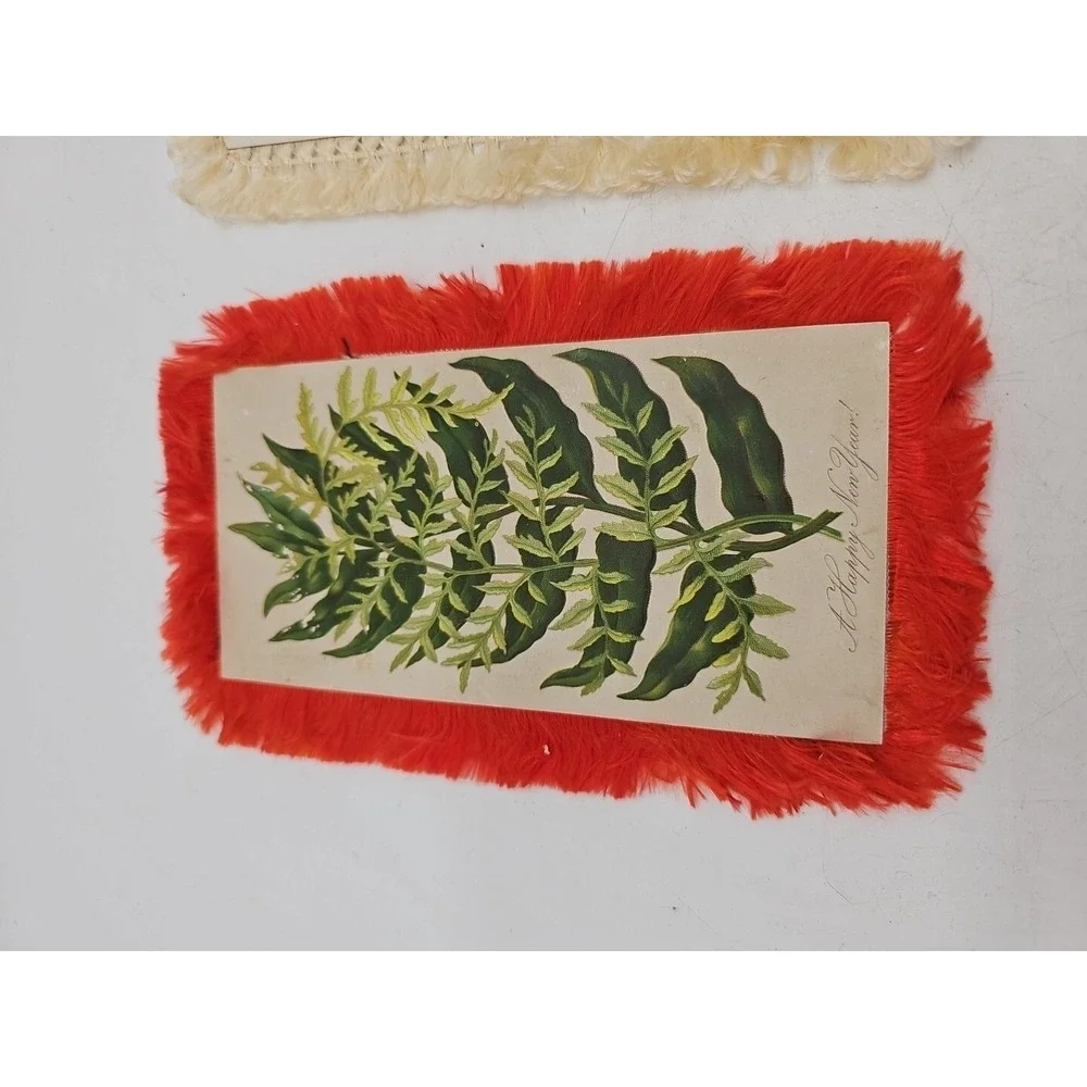 Antique Christmas Card Fringe New Year‎ Lot Of 3